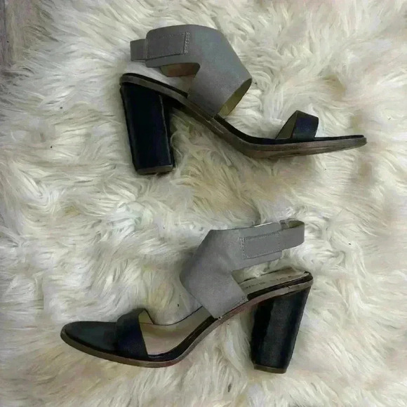 Via Spiga gray and black ankle strap chunky heels 8.5 - Picture 8 of 12